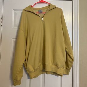 EUC Aritzia TNA Cozy Fleece Mega ¼ Zip Sweatshirt - Size 2/M - Lemongrass Yellow